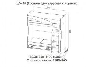 ДМ-16 Кровать двухъярусная с ящиком в Магнитогорске - magnitogorsk.магазин96.com | фото