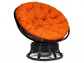 Кресло-качалка Papasan w 23/01 B с подушкой Antique brown, ткань Оранжевый в Магнитогорске - magnitogorsk.магазин96.com | фото